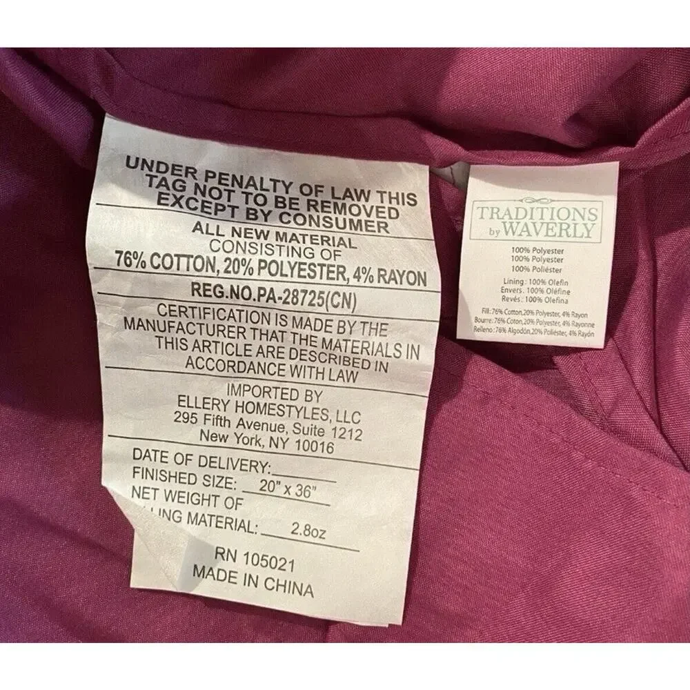 Waverly Traditions Quilted King Pillow Shams Primrose Patio Violet Floral solid